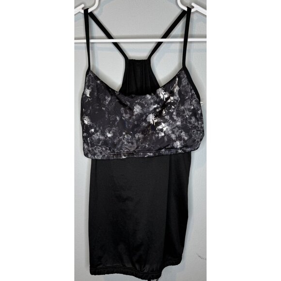 Nike black and gray tankini swim top Medium Earth Dye - Picture 1 of 5